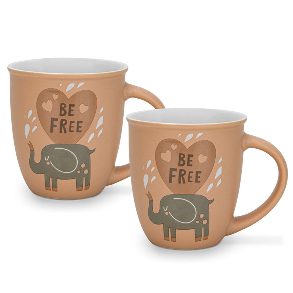 Fissman 2-Piece Mugs 380ml Be Free New Bone China