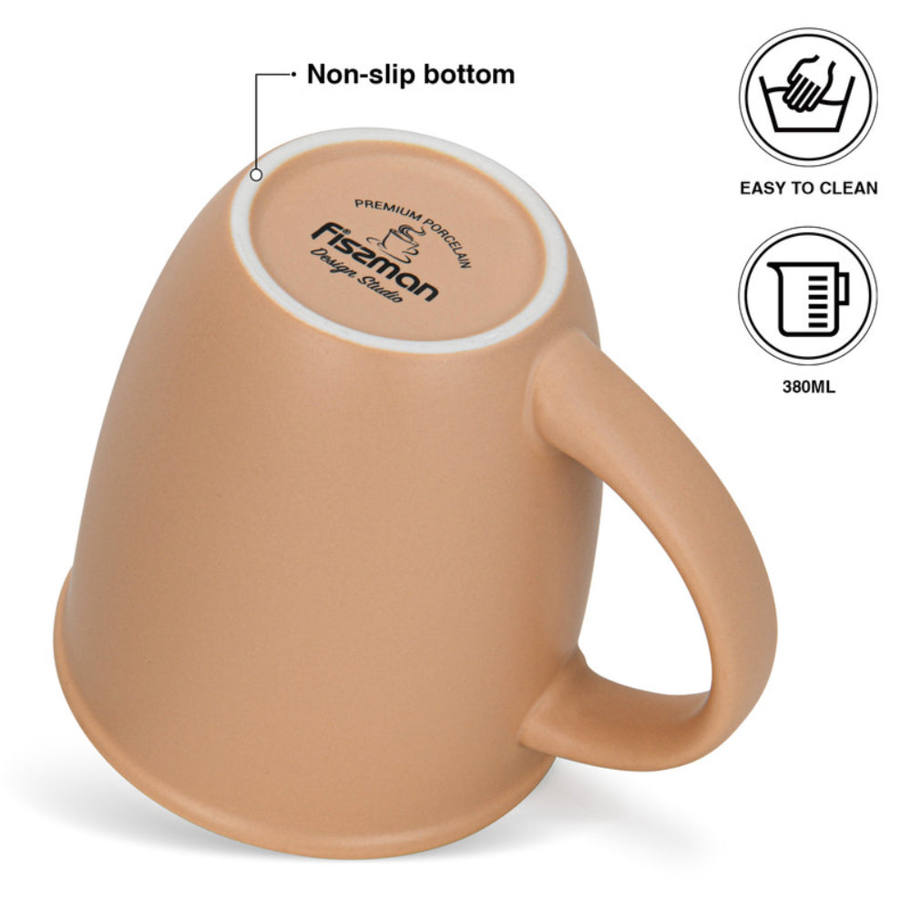 Fissman 2-Piece Mugs 380ml Be Free New Bone China