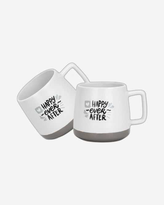 Fissman 2-Piece Mugs 400ml Happy Ever After New Bone China