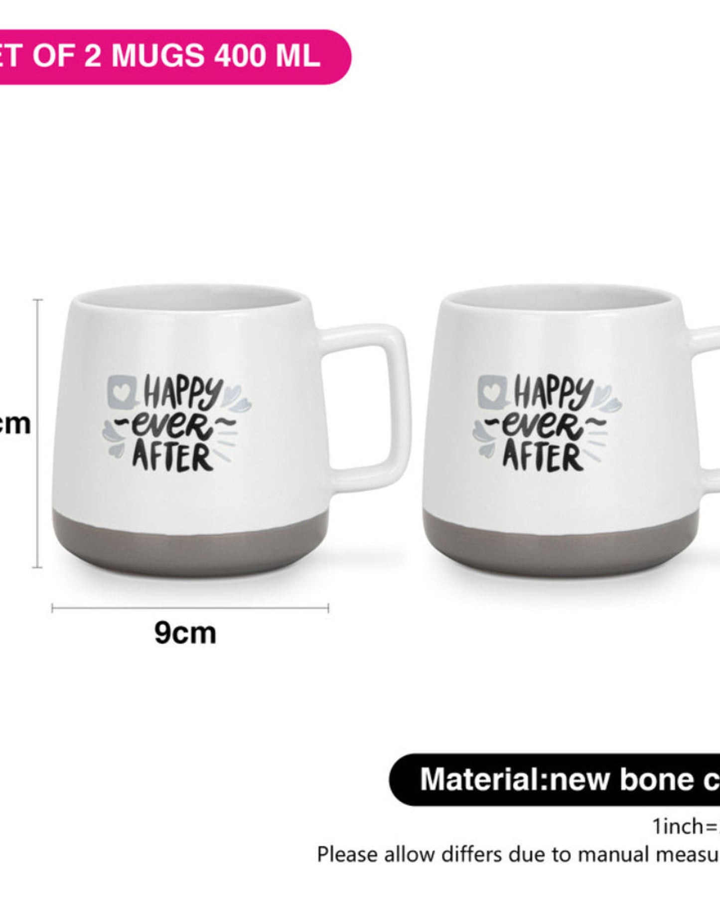 Fissman Mugs Happy Ever After 2Pc 400ml
