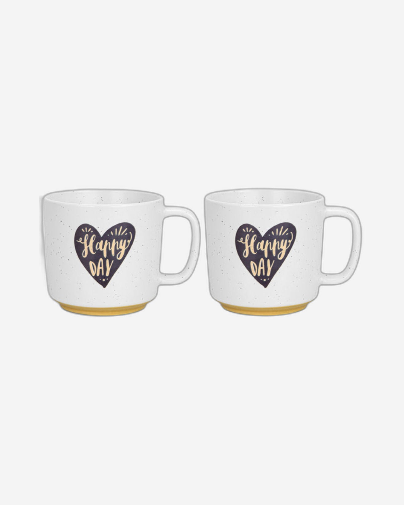 Fissman 2-Piece Mugs 490ml Happy Day With Heart New Bone China