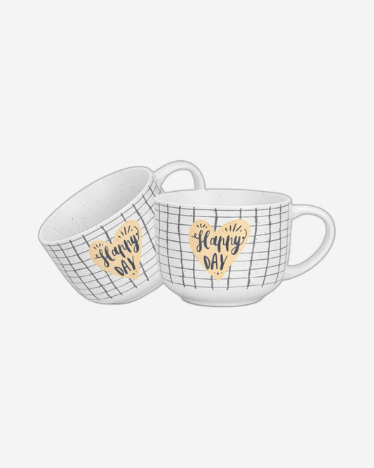 Fissman Mugs Happy Day Checked 2Pc 580ml