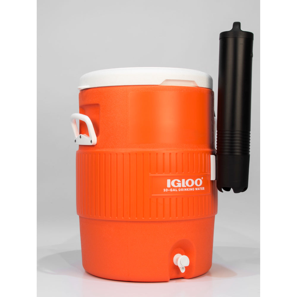 Igloo-10 Gallon Seat Top With Cup Dispenser - Orange