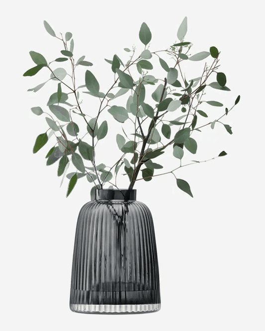 LSA Grey Pleat Vase H26cm