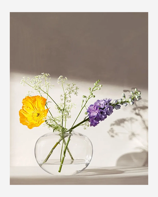 LSA Clear Flower Curved Bouquet Vase