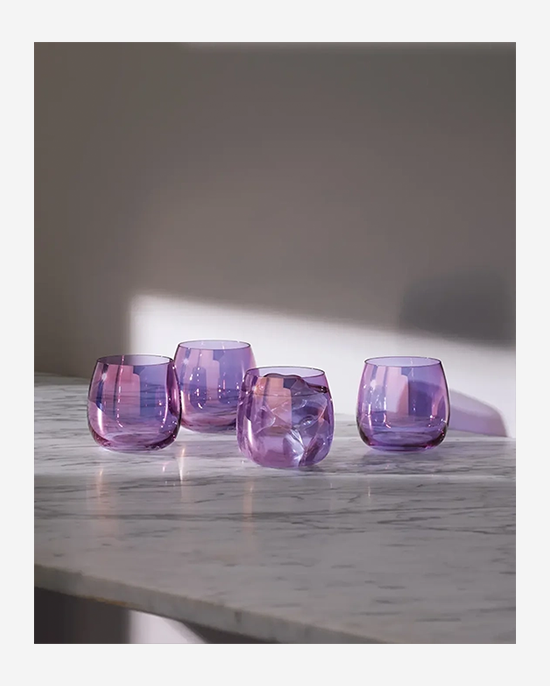 LSA Polar Violet Aurora Stemless Glass 370ml