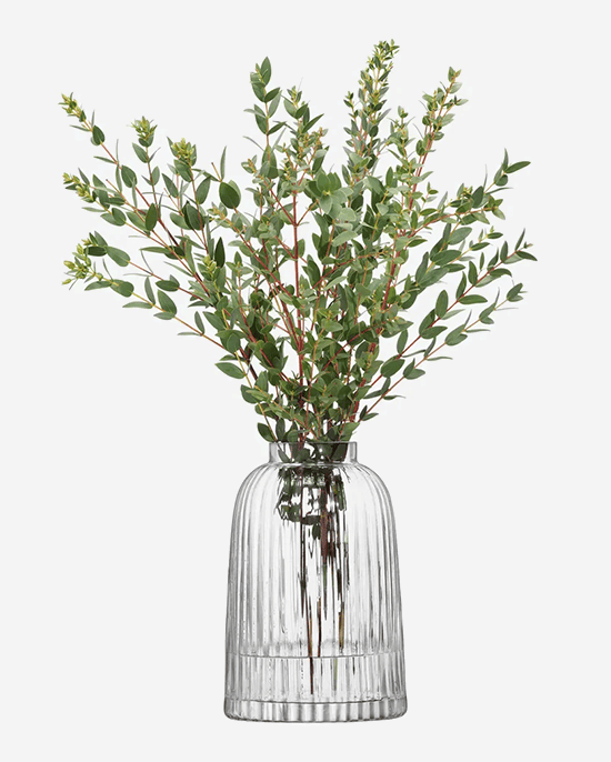 LSA Grey Pleat Vase H20cm