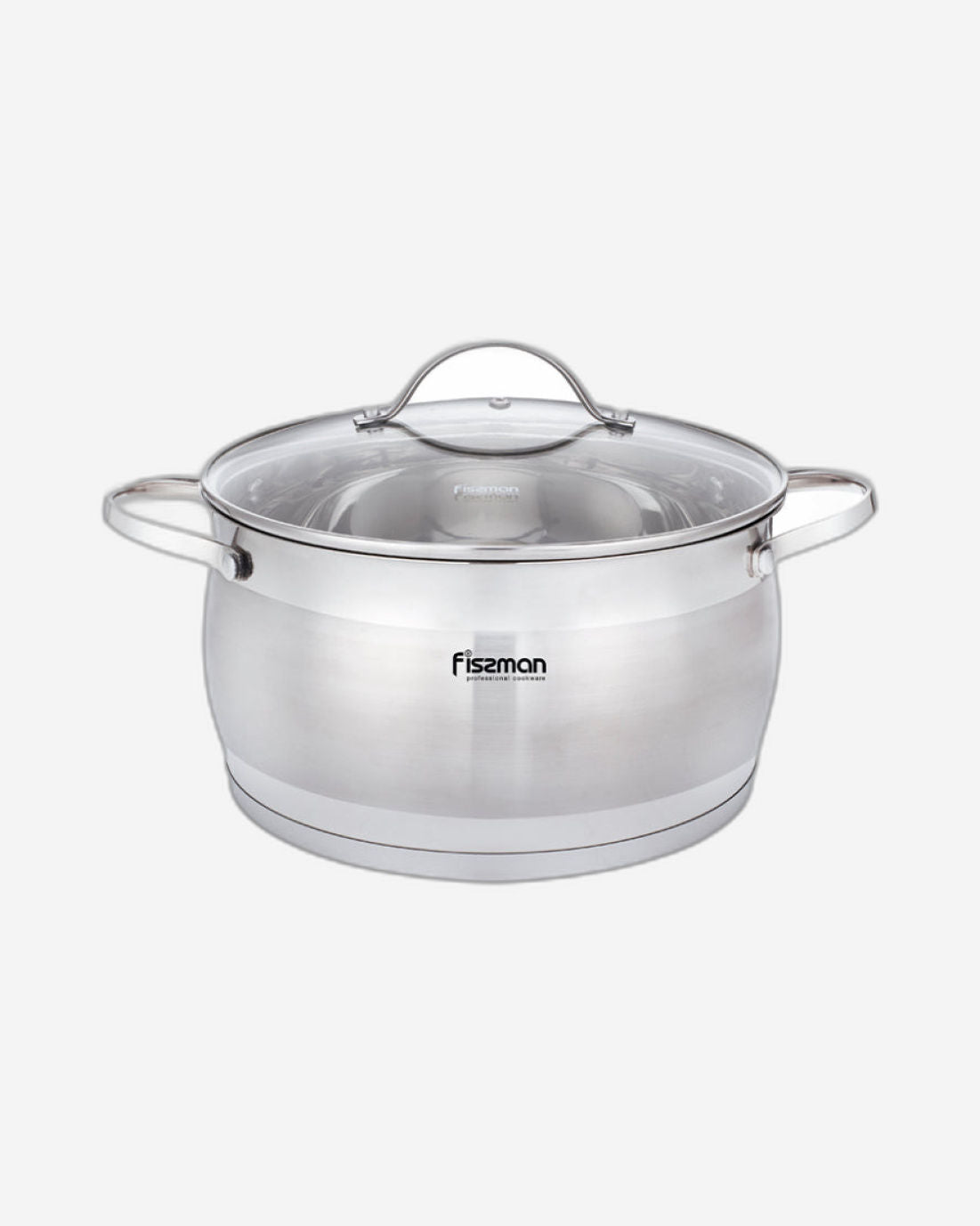 Fissman Stockpot with Glass Lid 16cm /1.9L with Measuring Mark, Stainless Steel Stockpot Fabiana Series
