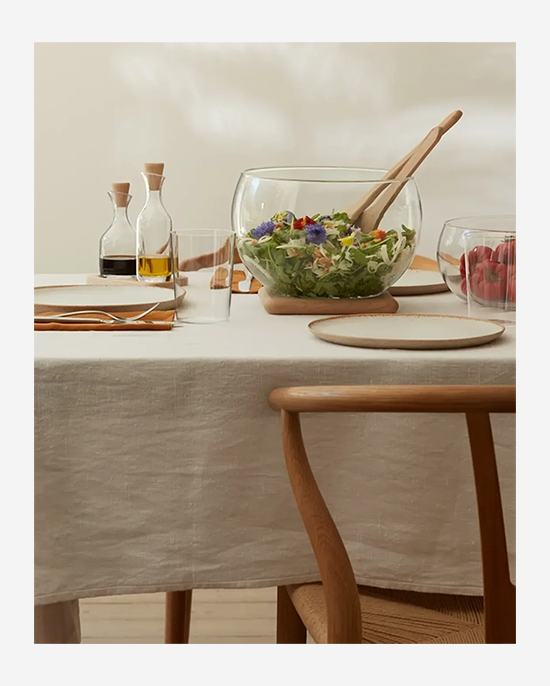 LSA Clear Serve Oil & Vinegar Set with Oak Base