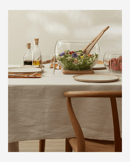 LSA Clear Serve Oil & Vinegar Set with Oak Base