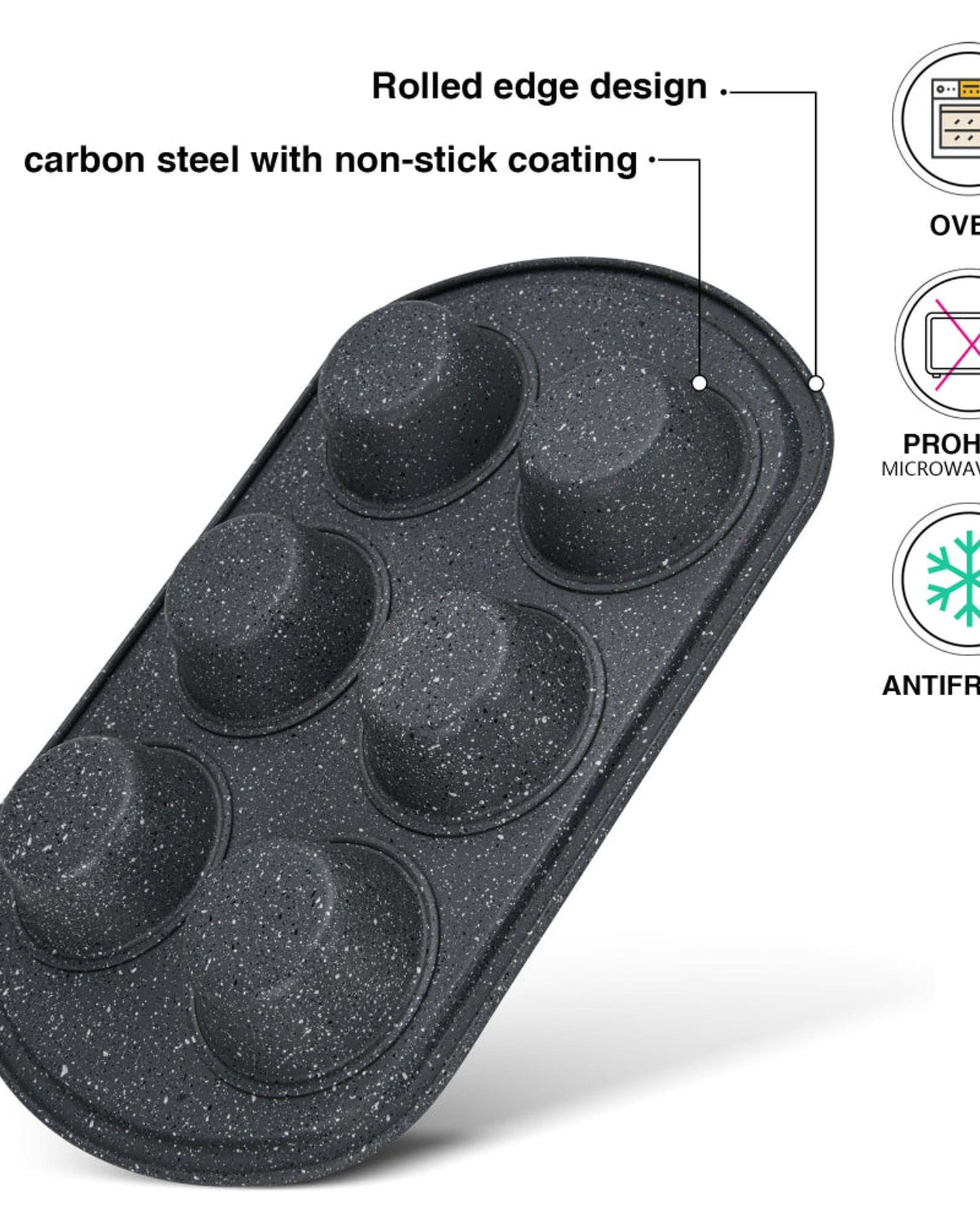 Fissman Muffin Pan Carbon 32cm 6 Cups