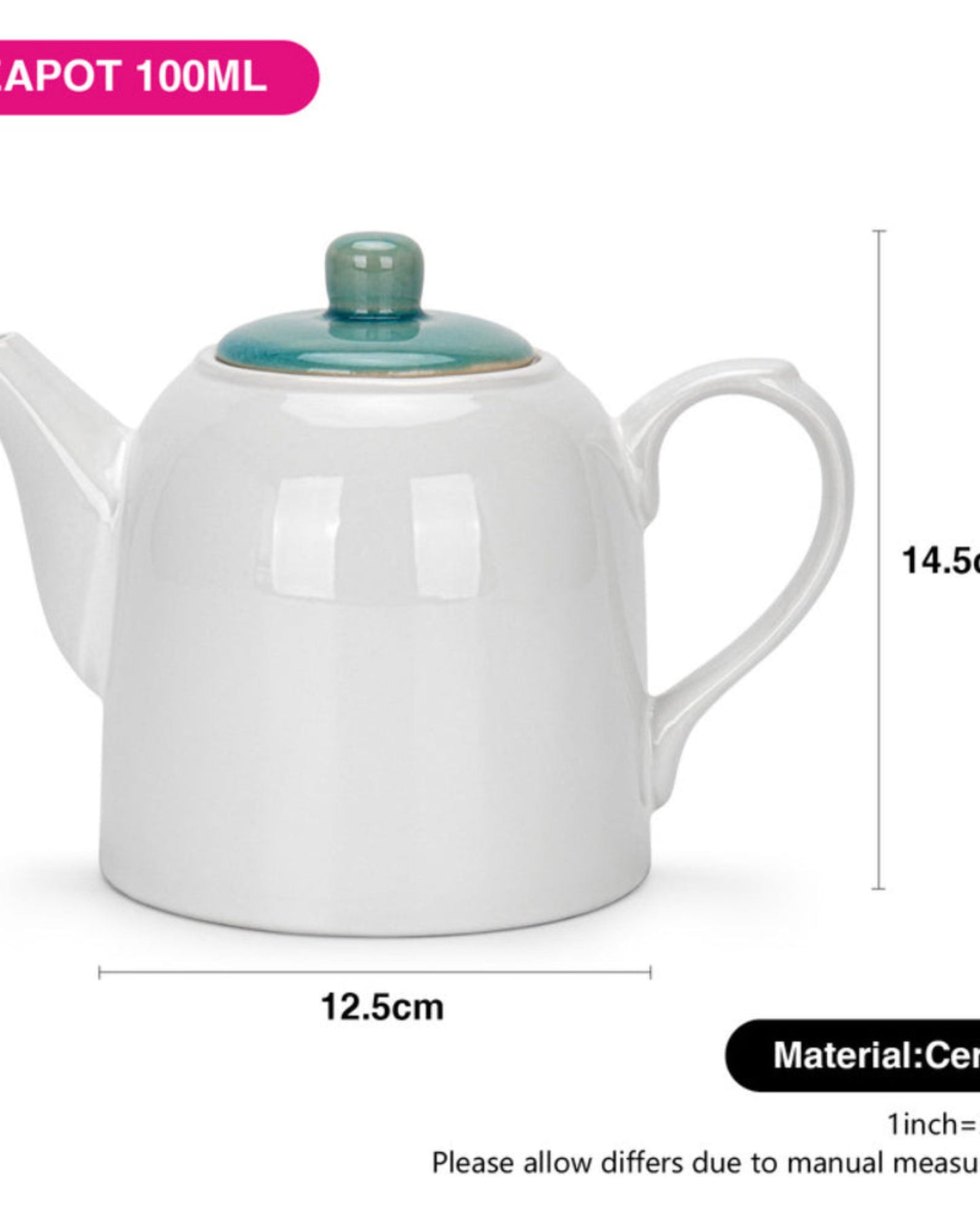 Fissman Teapot Celine Ceramic Azure 1000ml