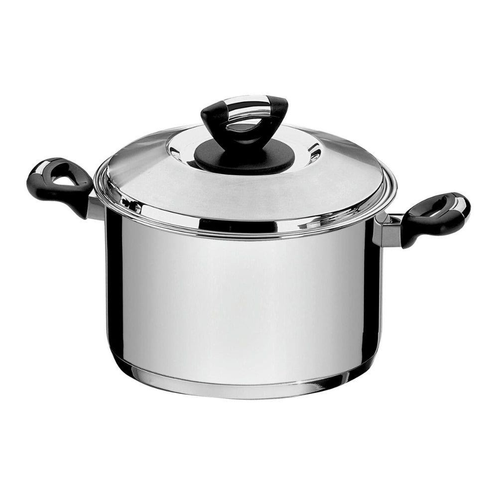 Since 1911 Made in Brazil Tramontina Solar Bakelite stainless steel stock pot with lid, handles and tri-ply base, 28 cm 11.9 L