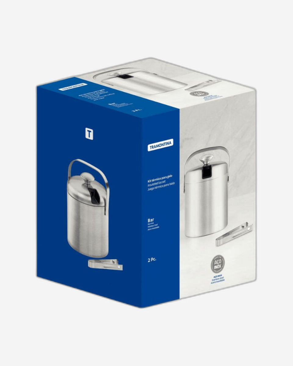 Tramontina Since 1911 Made In Brazil Tramontina Cosmos Stainless Steel Thermal Ice Bucket Set, 2 Pieces