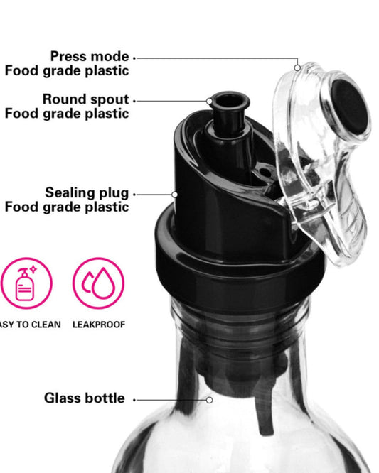 Fissman Oil & Vinegar Bottle 2Pc Clear 500ml