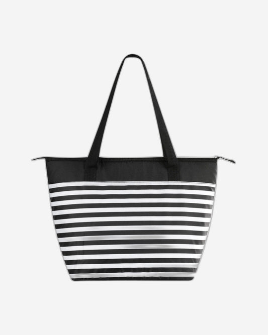 00066266-Igloo-30 Can Essential Tote Cooler Bag - Black& White Stripe