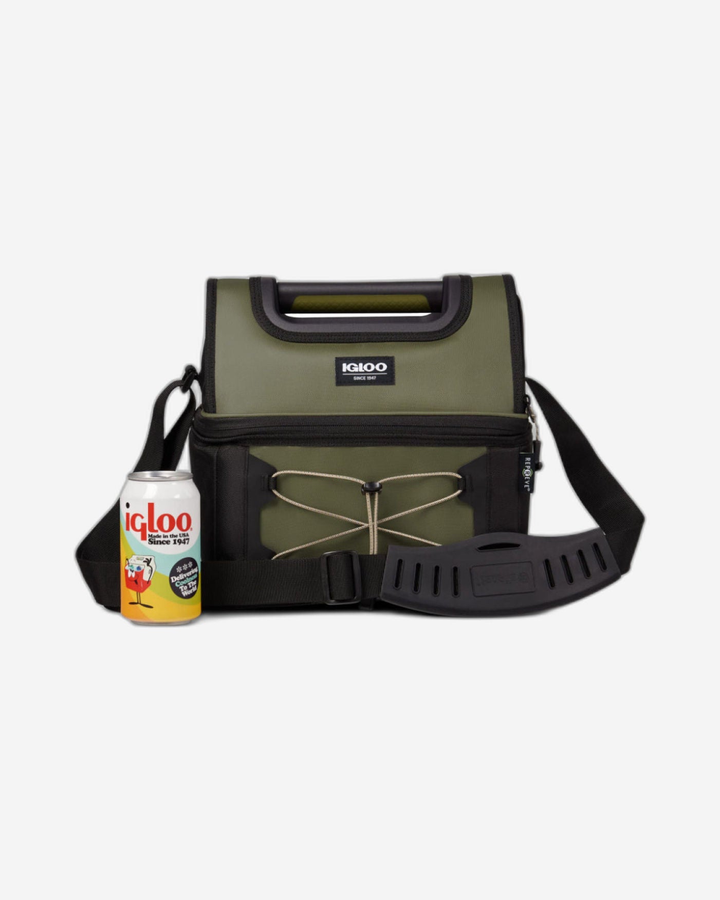 00066290-Igloo-16-Can Dual Compartment Insulated Gripper Lunch Bag - Olive