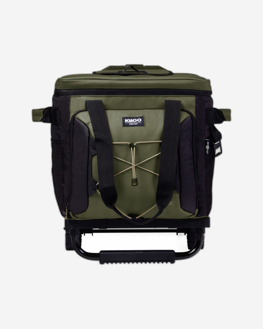00066322-Igloo-Eco-Friendly 40 -can Camping Collapsible Roller Cooler - Olive