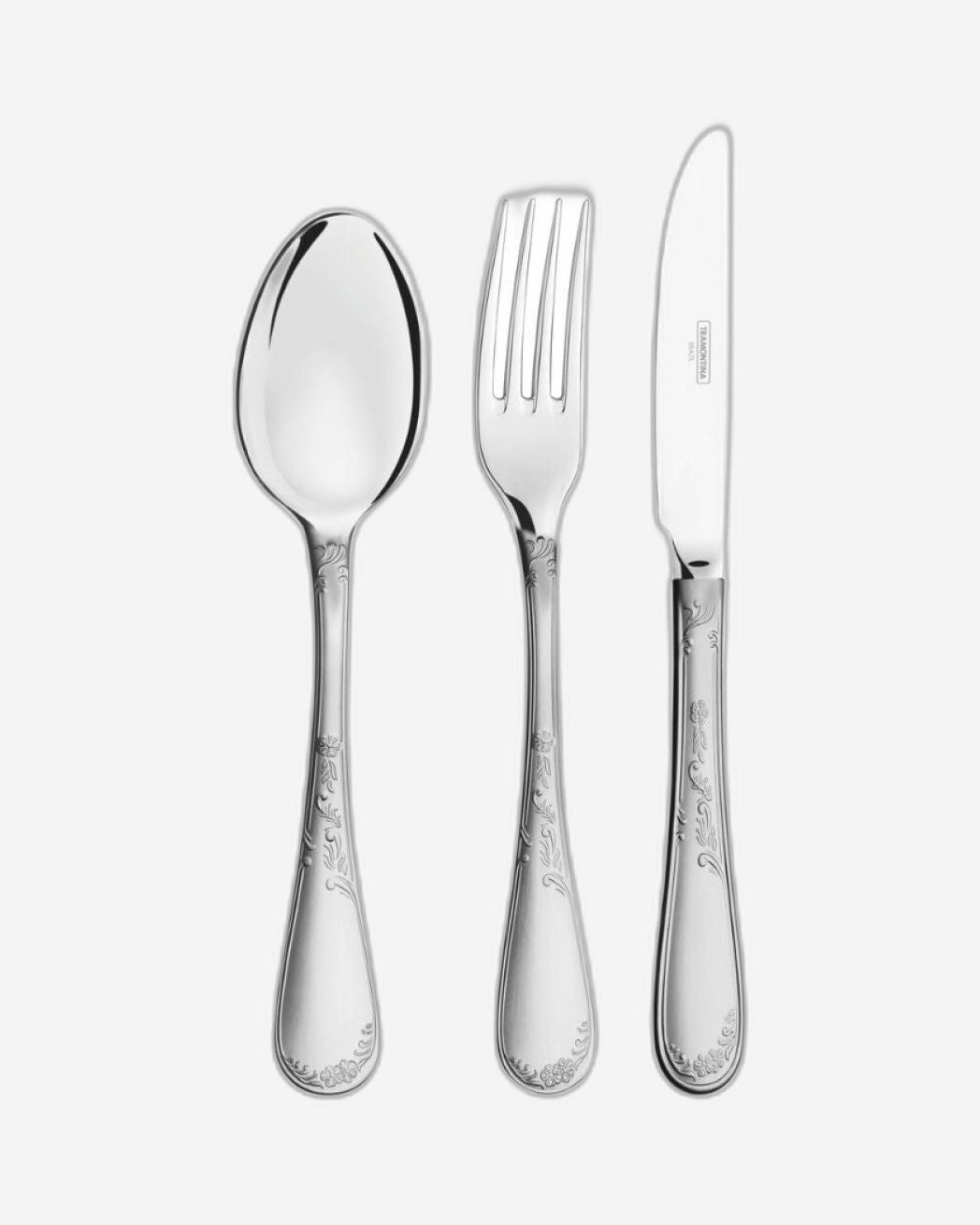 Tramontina Since 1911 Made In Brazil Tramontina Renascença Stainless Steel Flatware Set With Table Knives, High Gloss And Matte Finish With, 76 Pc Set