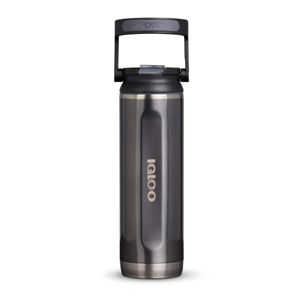 00071085-Igloo-20 Oz Stainless Steel Sport Sipper Bottle - Carbonite