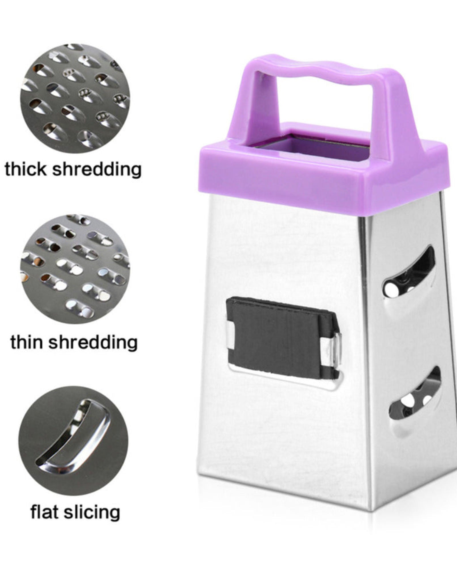 Fissman 3-Sided MINI Grater Stainless Steel Multifunctional Handheld Cheese Peel Ref Magnet 3inch