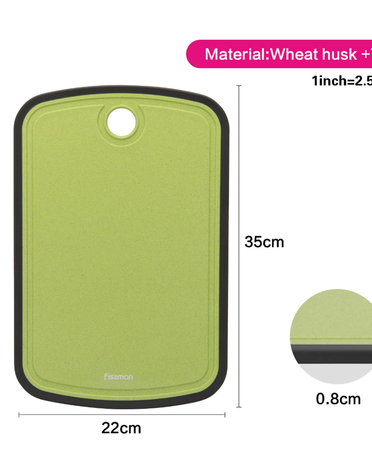 Fissman Cutting Board TPR Green