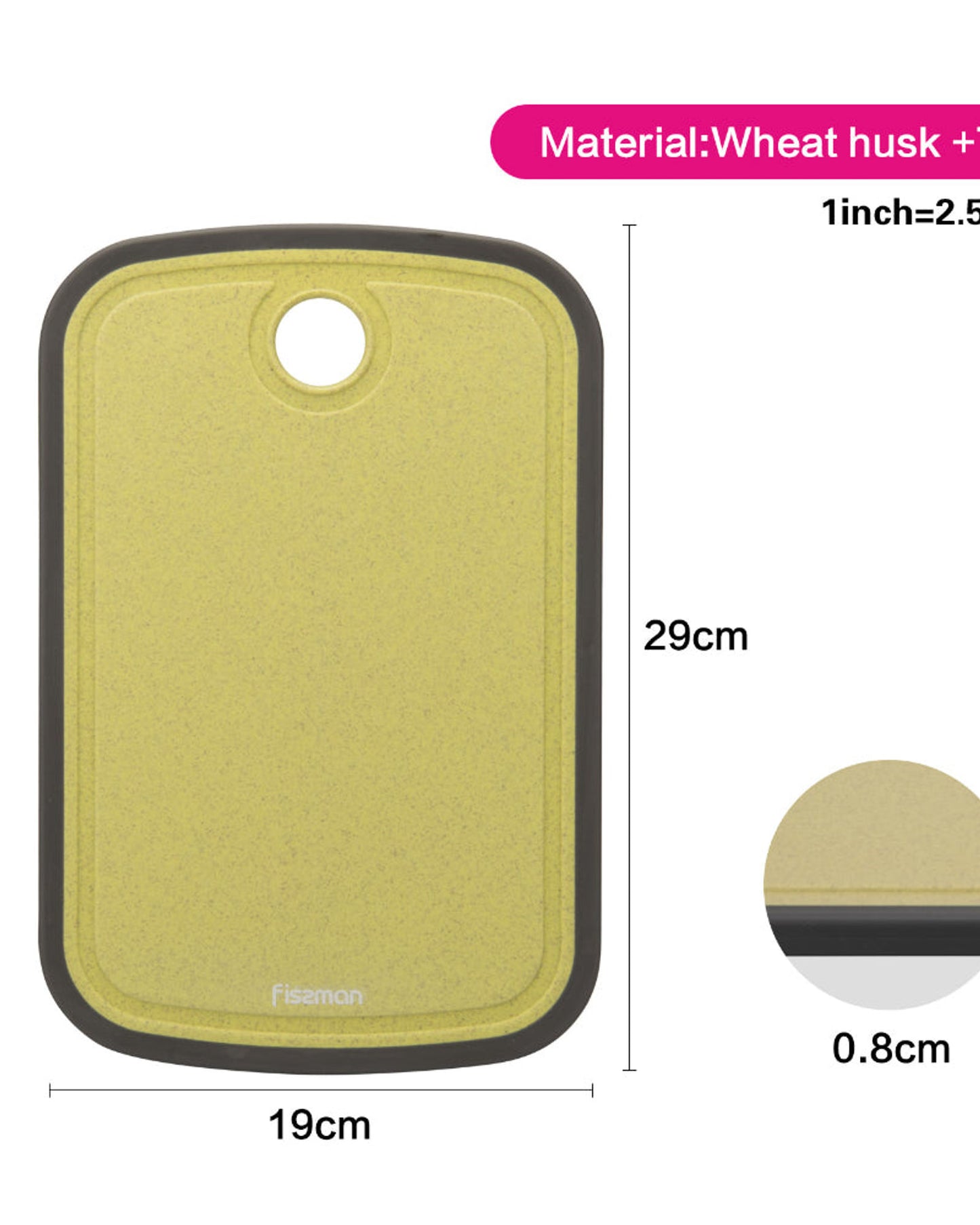 Fissman Cutting Board Durable TPR/ Green 29 x 0.8 x 19cm