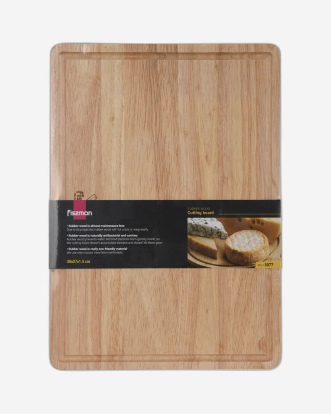 Fissman Cutting Board 38cm Rubber Wood