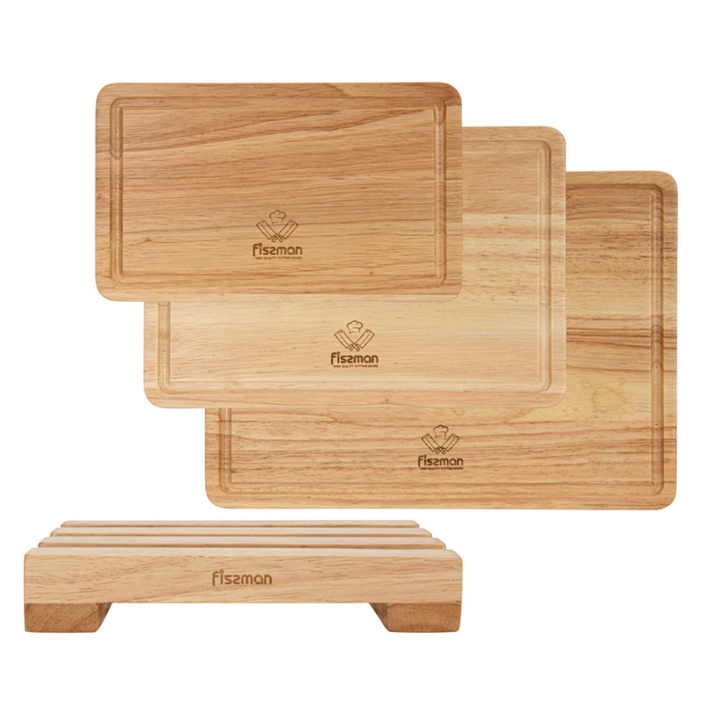 Fissman Cutting Board Rubber 3Pc Stand 35/30/25cm