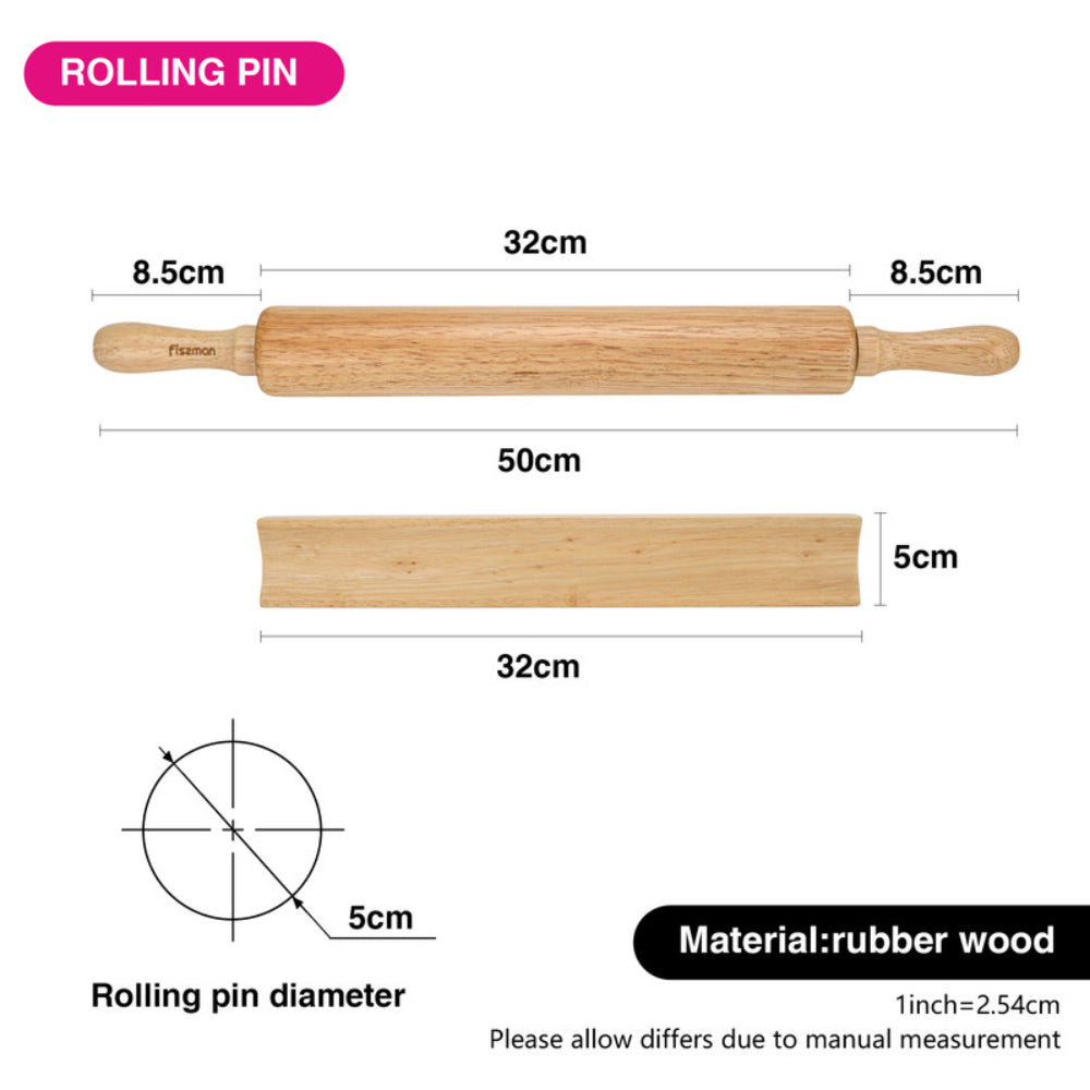 Fissman Rolling Pin Rubber 50cm Stand