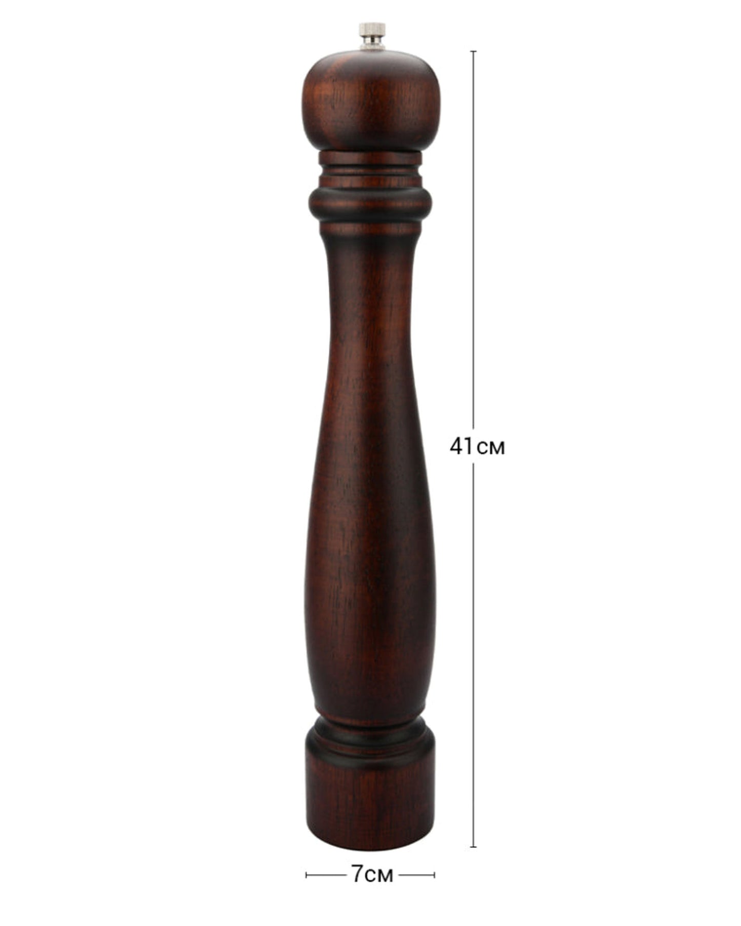 Fissman Pepper Mill Wooden Body With Zinc Alloy Grinder Dark Brown 41x7cm