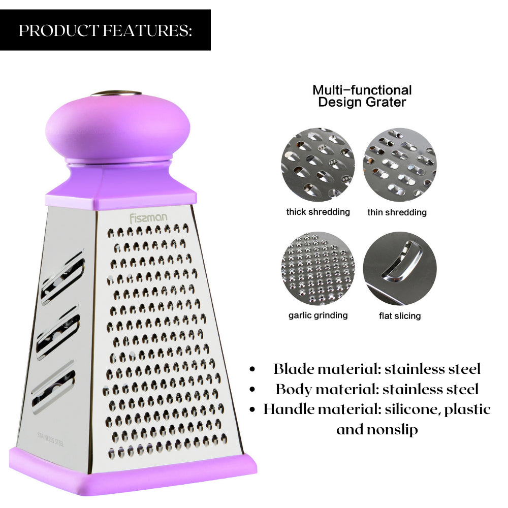 Fissman Grater 4-Sided Purple/Silver