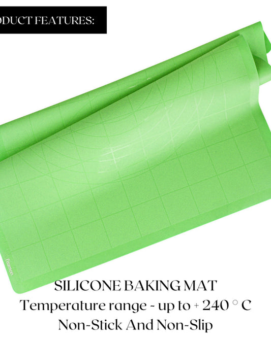 Fissman Silicone Baking and Kneading Mat Green 57x47cm