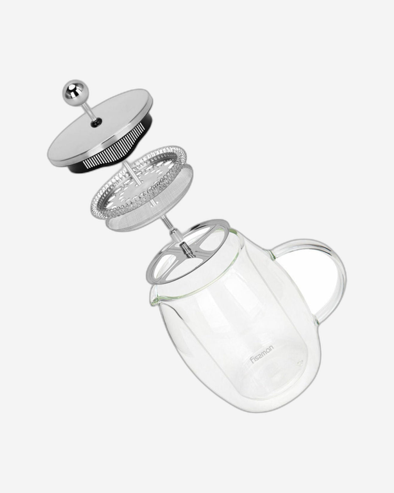 Fissman Double wall French Press Coffee Maker Borosilicate Glass 600ml Black