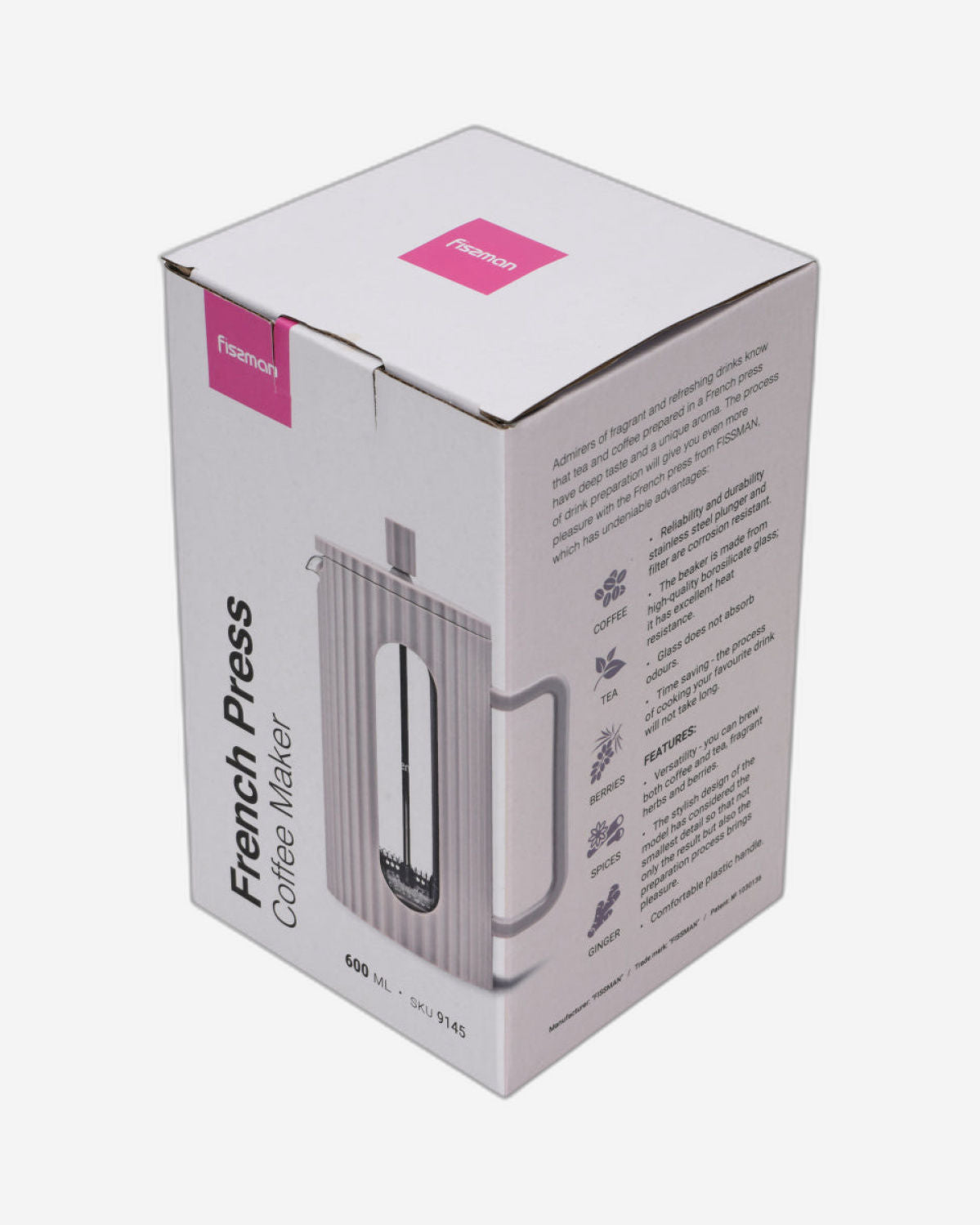 Fissman French Press Coffee Maker 350ml (Borosilicate Glass)