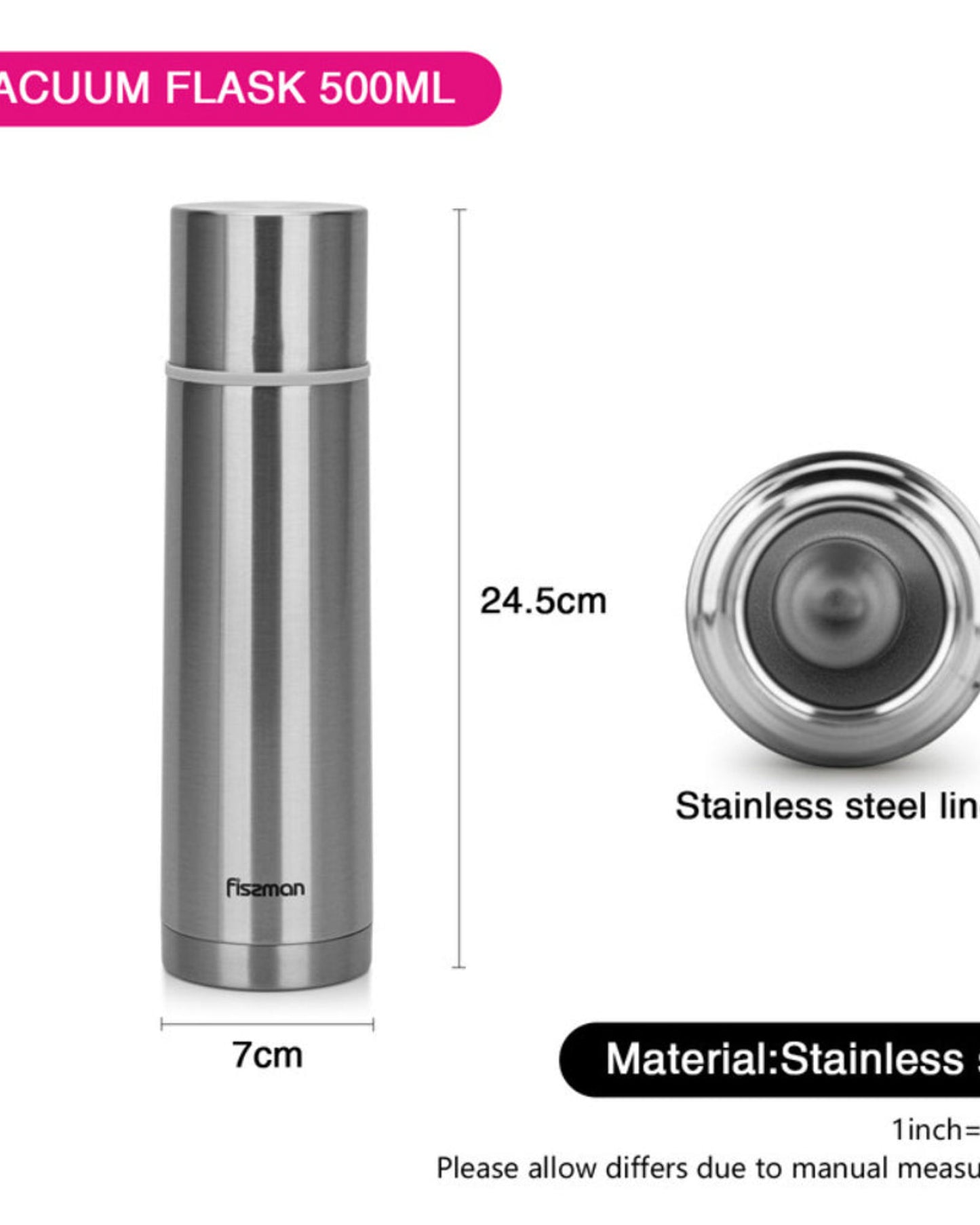 Fissman Vacuum Bottle Double Wall 500ml