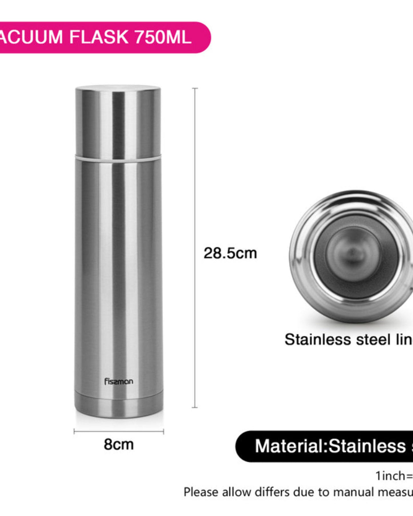 Fissman Vacuum Bottle Double Wall 750ml