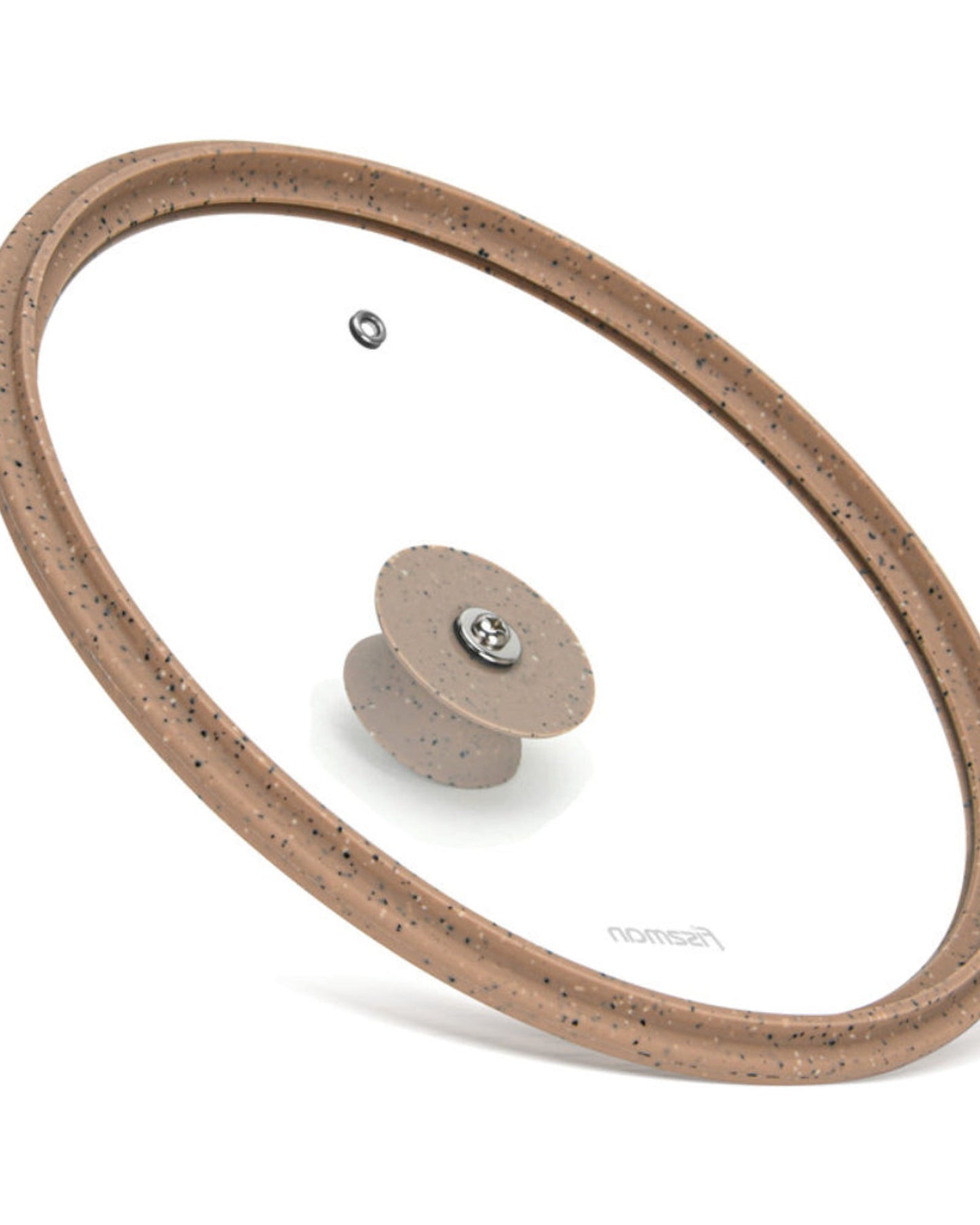 Fissman Glass Lid 26cm Arcades With Silicone Rim Brown