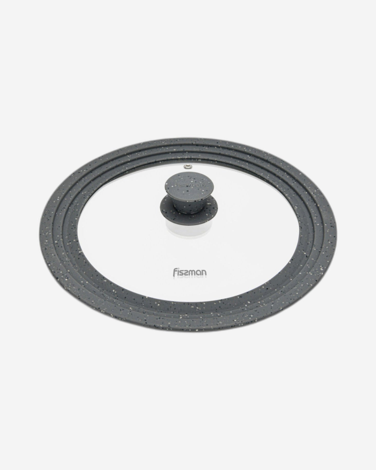 Fissman Multi-Size Lid With Marble Silicone Rim 24/26/28cm Clear/Grey