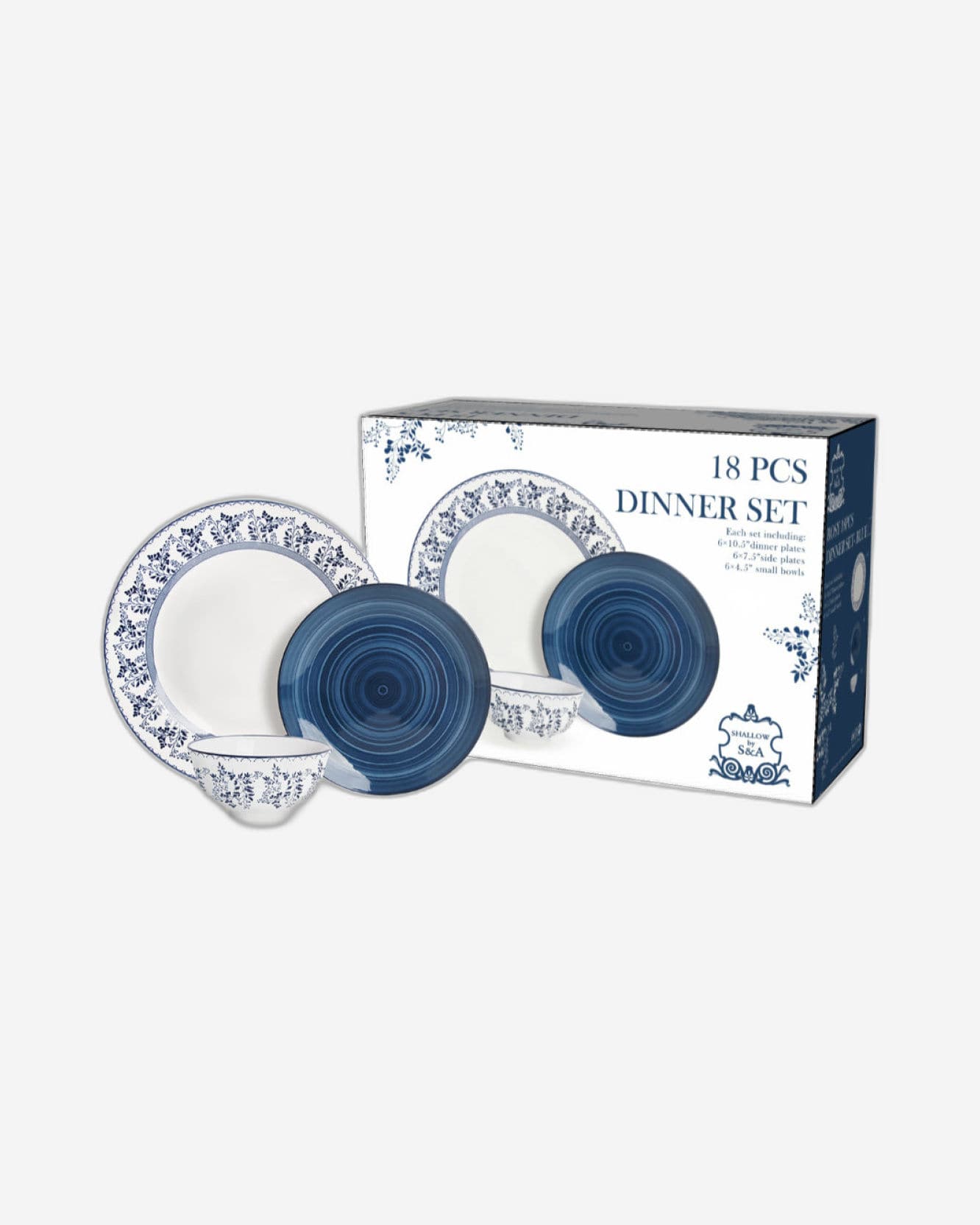 Buy Shallow Porcelain Rosy Dinner Set 18 Pieces Blue 4 Dinner Plates buy-shallow-porcelain-rosy-dinner-set-18-pieces-blue-4-dinner-plates