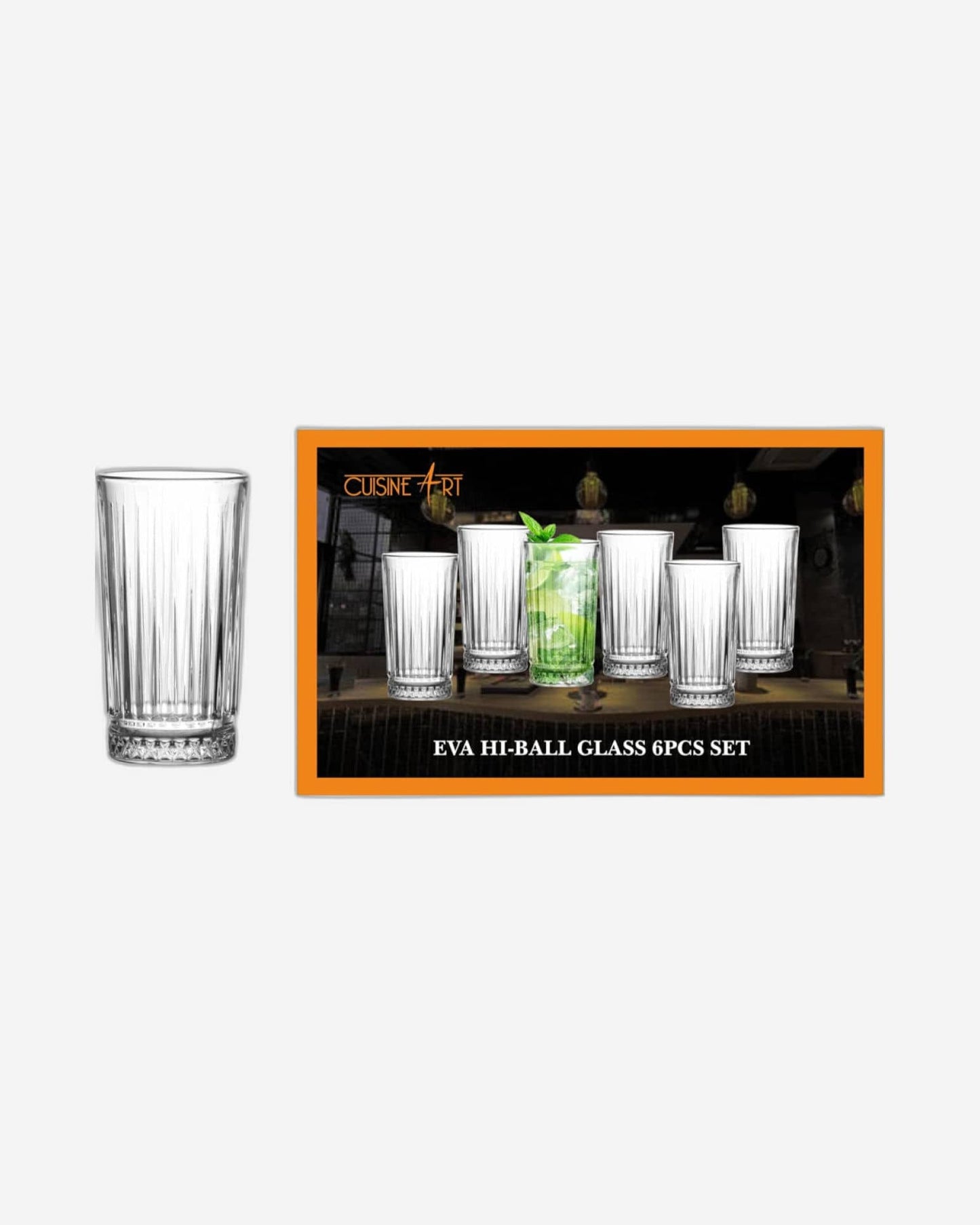 Cuisine Art Eva Hi-Ball Glass Set 6Pc 255ml