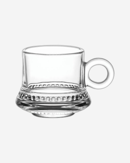 Doyalex Glass Tea Cup & Saucer Set - 190ml, 12-Pieces, Transparent (CS-058A)