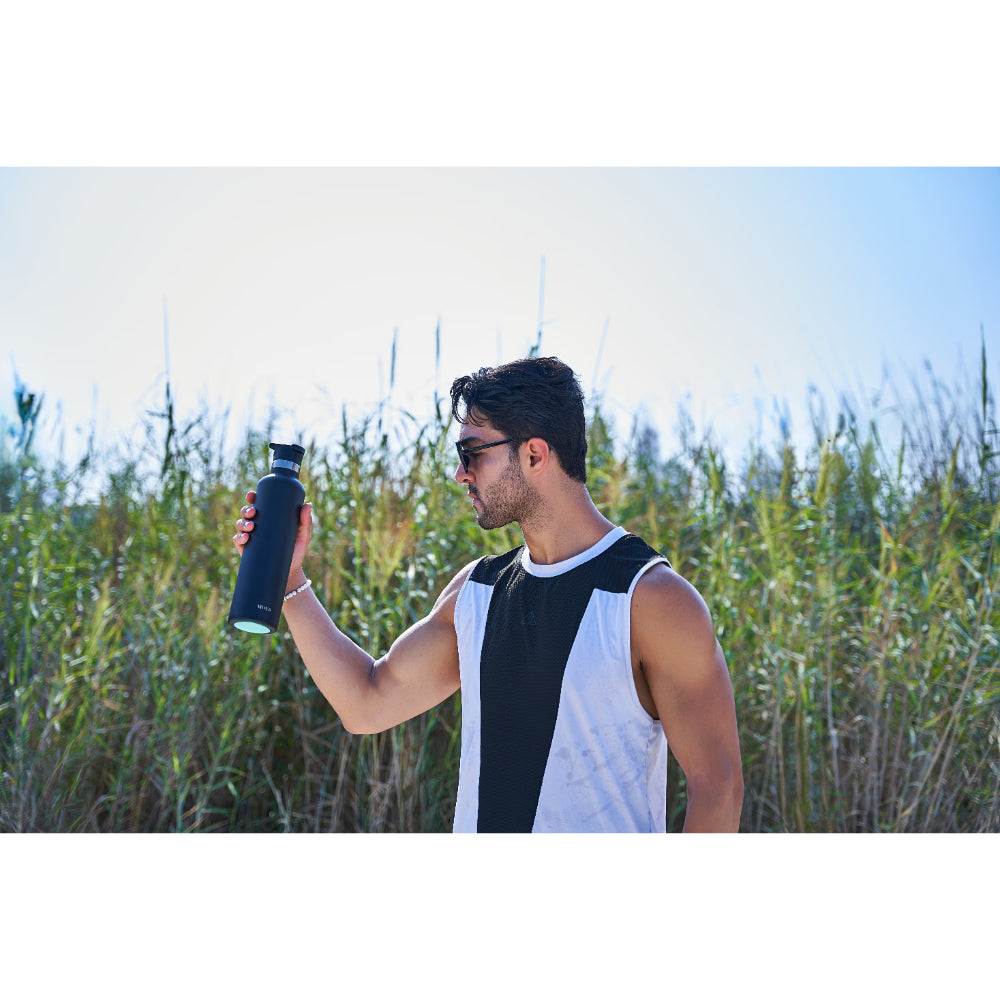 Moya "Coral Reef" 1L Insulated Sustainable Water Bottle Black