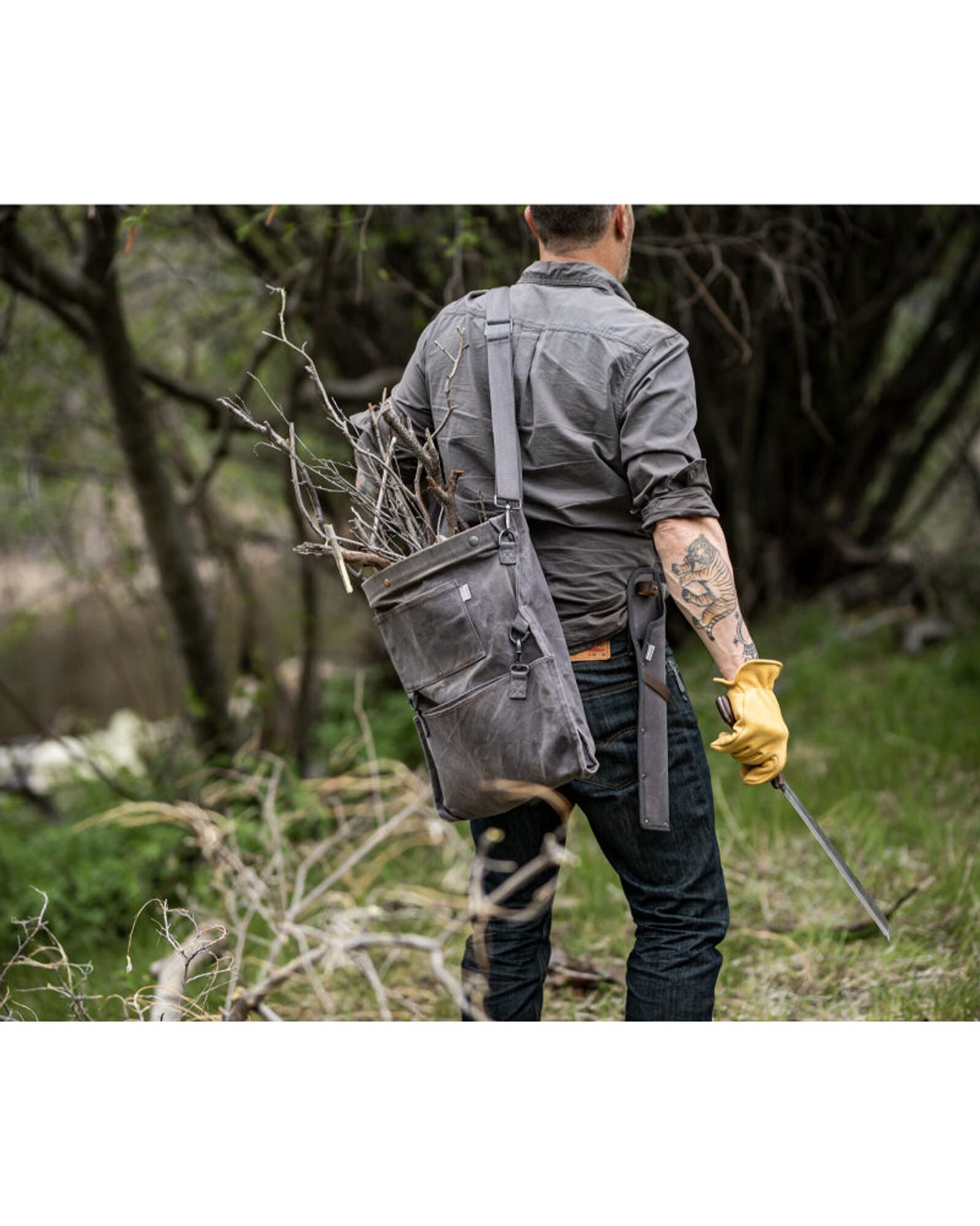 BareBones - Gathering Bag/waxed canvas (Slate Gray)