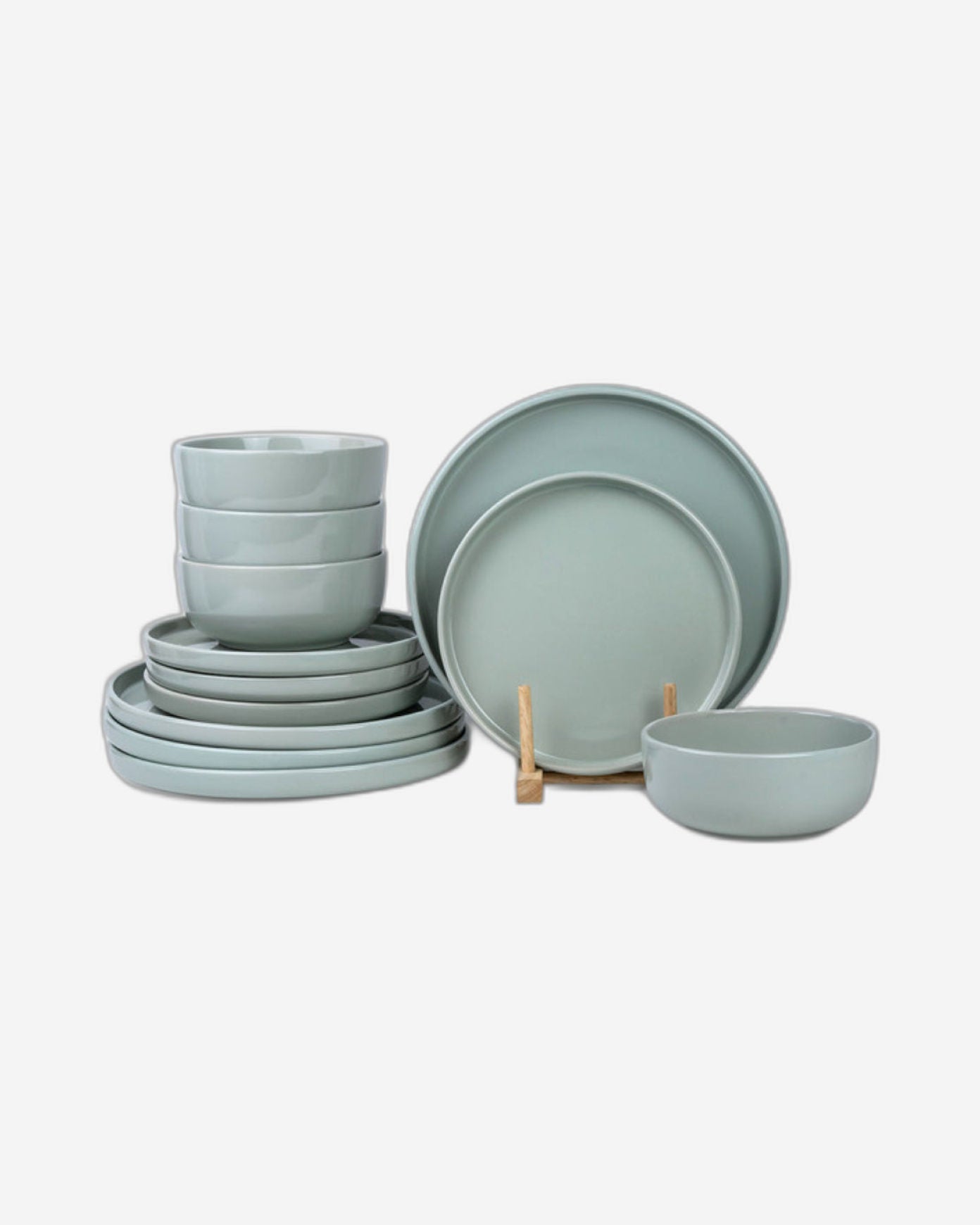 Cuisine Art ERZA 12-Piece Stoneware Dinner Set - Green