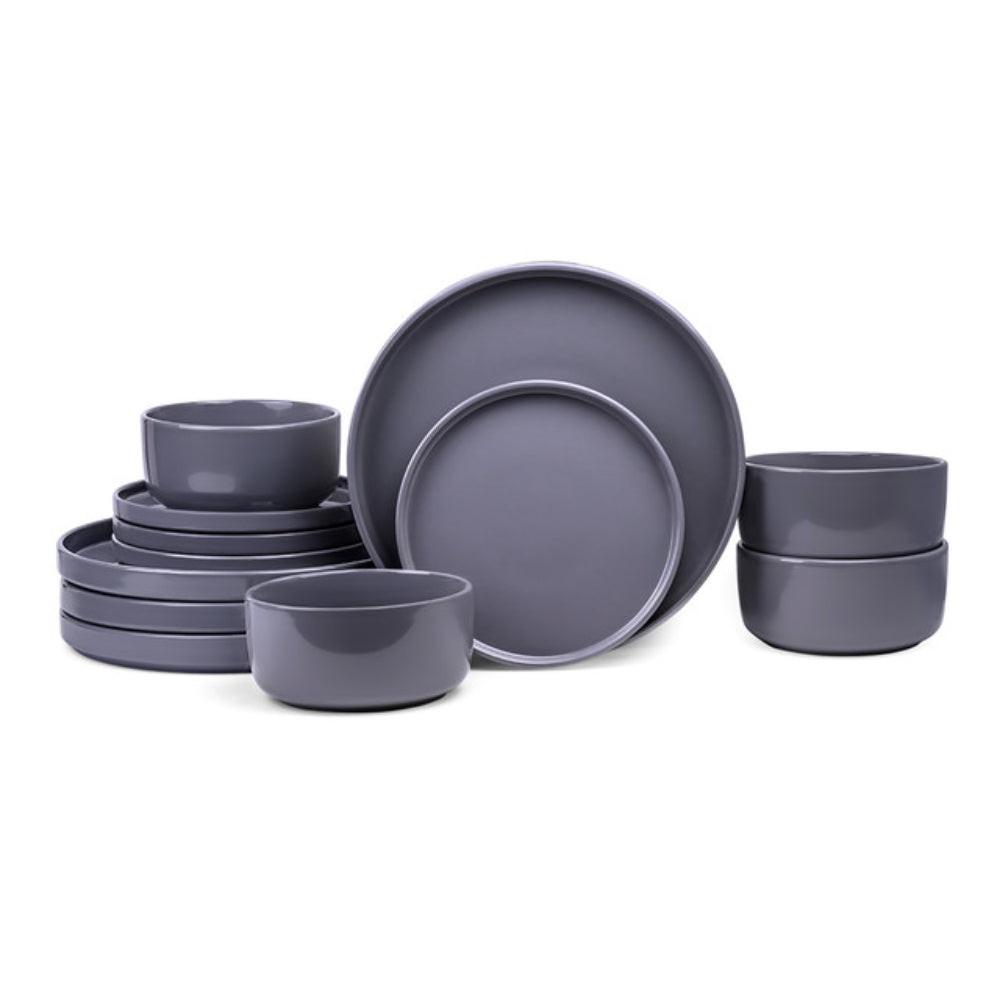 Cuisine Art ORI 12-Piece Stoneware Dinner Set - Dark Grey