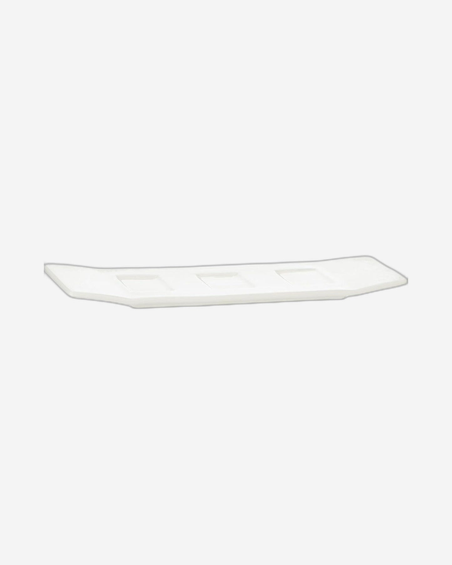 Shallow Porcelain 3-Dish Condiment Set with Long Plate, White – Elegant Serving Set for Sauces, Spices, and More