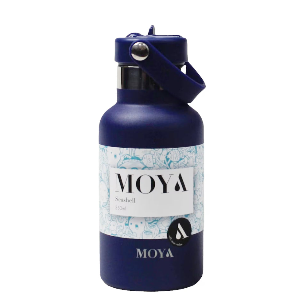 Moya "Seashell" 350ml Insulated Sustainable Water Bottle Black