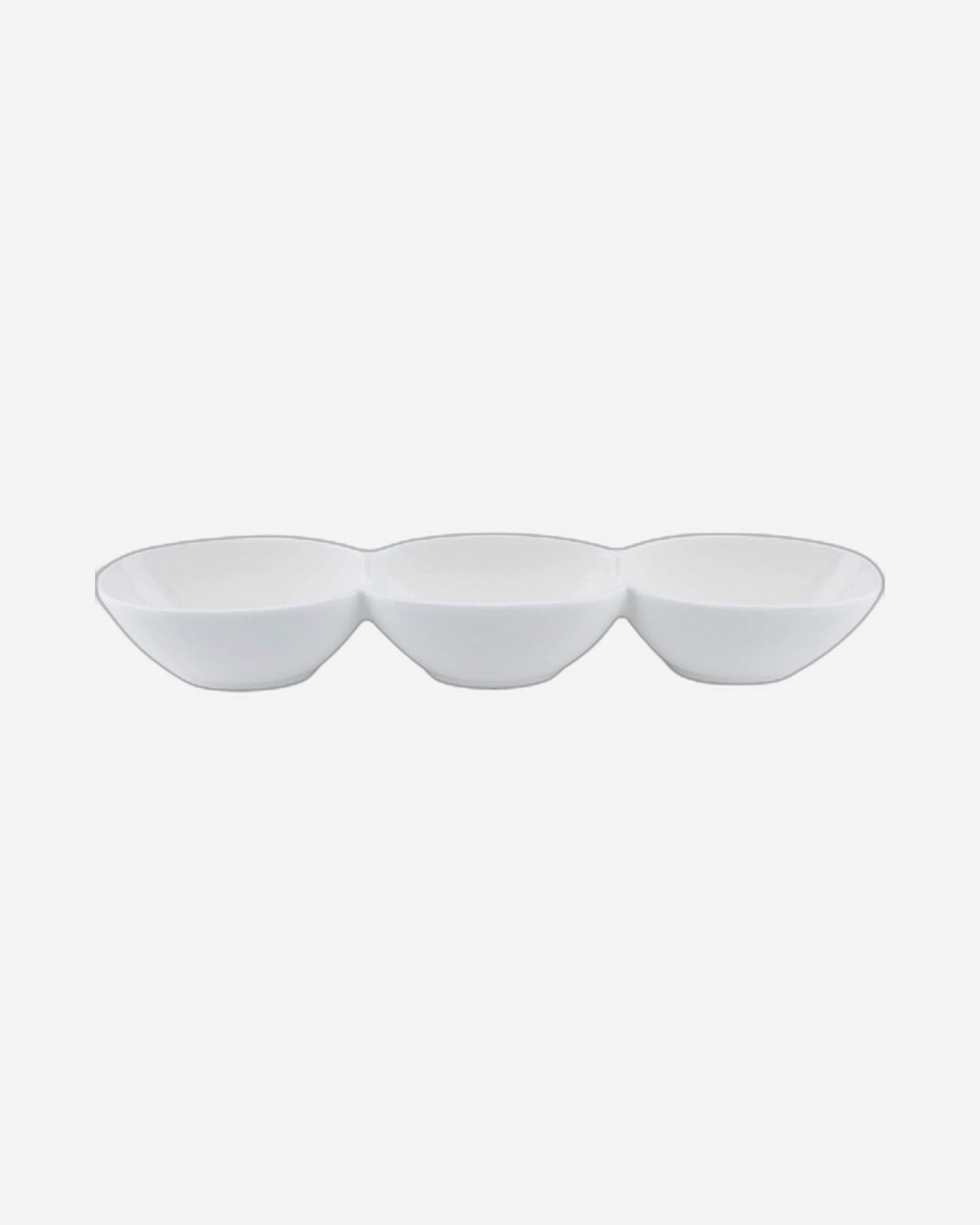 Shallow Porcelain Bowl with Bamboo Tray, White/Brown – Elegant Serving Set for Snacks and Condiments