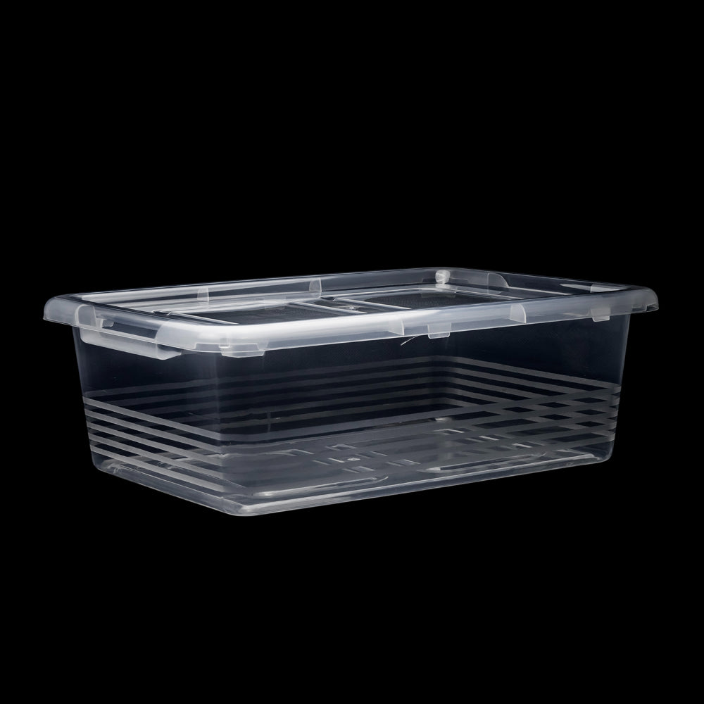 Mondex 6 Piece Polypropylene Storage Box Set - 10L Capacity Each - Transparent